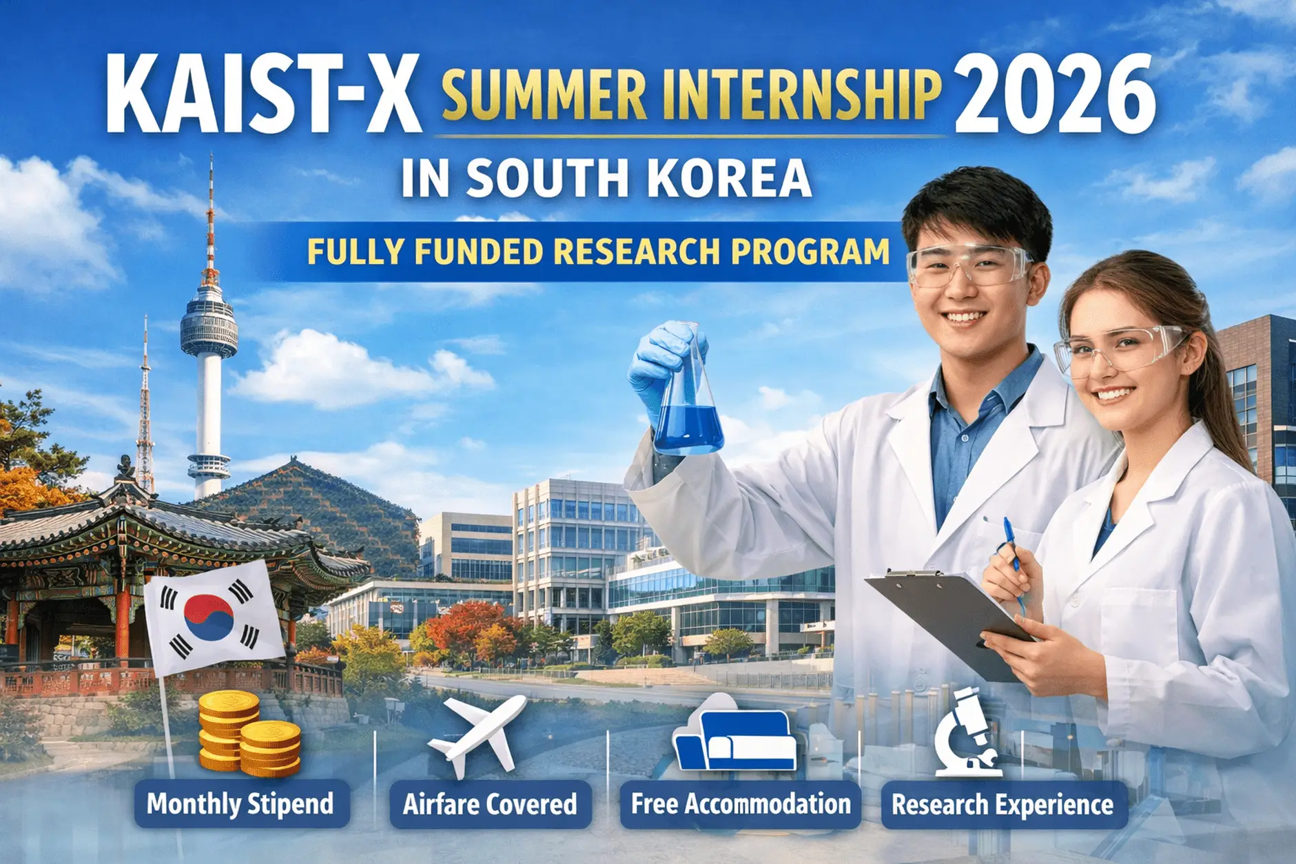 Read more about the article KAIST-X Summer Internship 2026 in South Korea | Fully Funded Research Opportunity for International Students